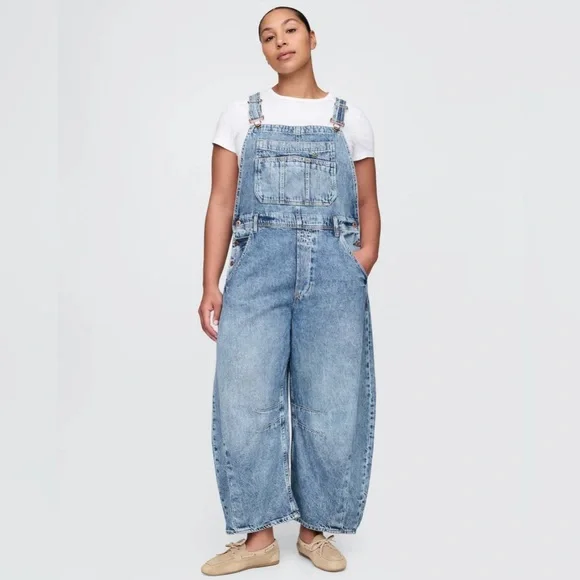 Gap UltraSoft Denim Horseshoe Overalls, Size XL - Picture 4 of 7